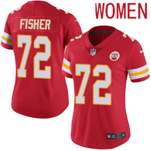 Women Kansas City Chiefs #72 Eric Fisher Nike Red Vapor Limited NFL Jersey